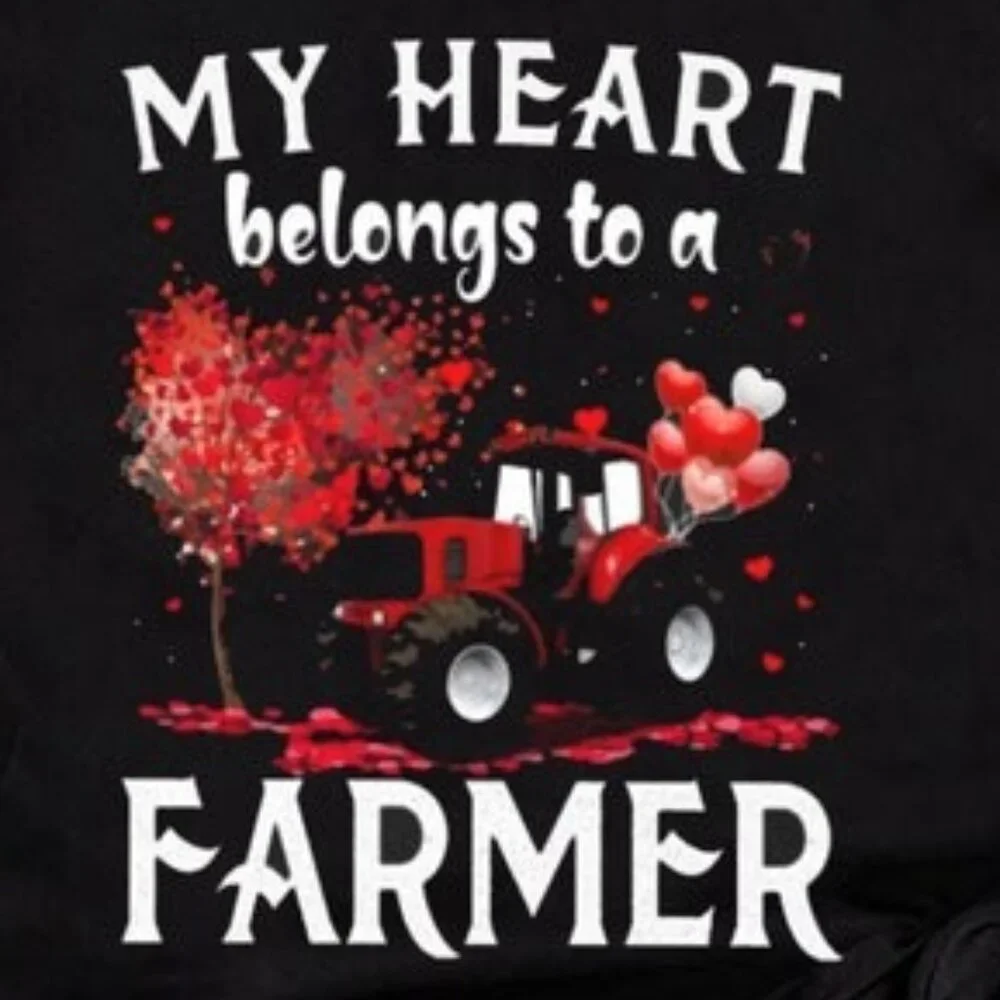 My Heart Belongs To A Farmer T-Shirt, Music Valentine Shirt, Farmer Lover Shirt - Picture 2 of 4